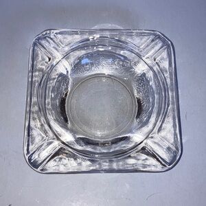 Vintage Clear Glass Ashtray‎ 5”